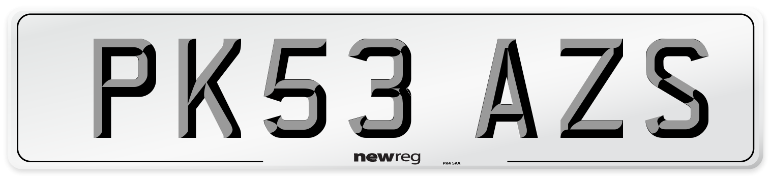 PK53 AZS Number Plate from New Reg